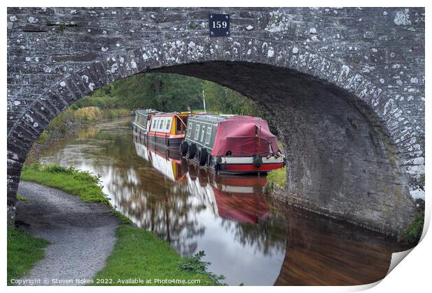 Autumnal Beauty on Monmouthshire Brecon Canal Print by Steven Nokes