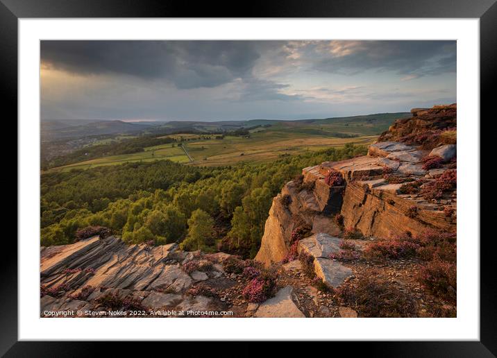 Majestic Sunset Over Peak District Framed Mounted Print by Steven Nokes