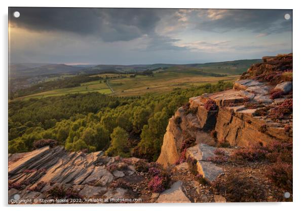 Majestic Sunset Over Peak District Acrylic by Steven Nokes