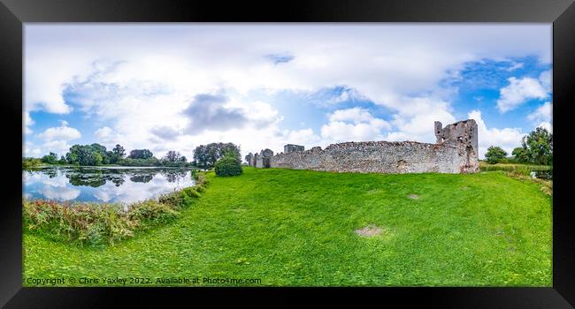 360 panorama of Baconsthorpe Castle, Norfolk Framed Print by Chris Yaxley
