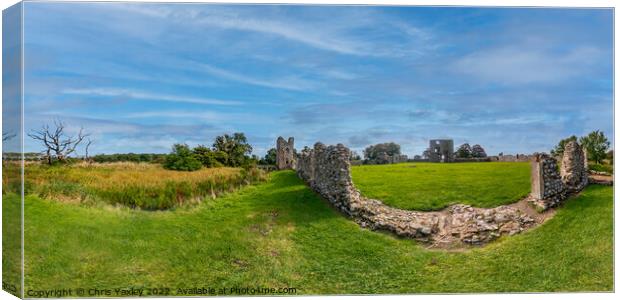360 panorama of Baconsthorpe Castle, Norfolk Canvas Print by Chris Yaxley