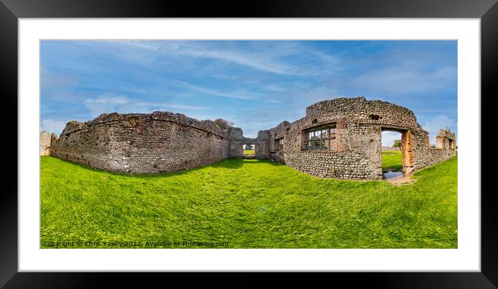 360 panorama of Baconsthorpe Castle, Norfolk Framed Mounted Print by Chris Yaxley