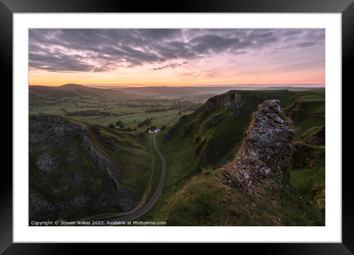 Majestic Sunrise Over Winnats Pass Framed Mounted Print by Steven Nokes