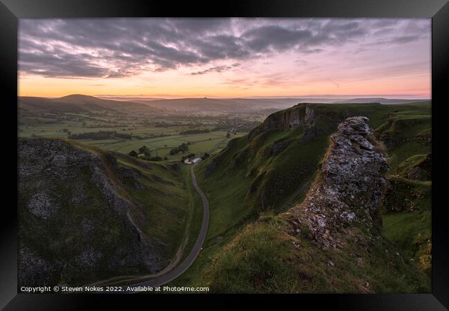 Majestic Sunrise Over Winnats Pass Framed Print by Steven Nokes