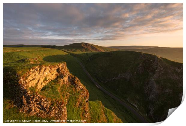 Majestic Sunrise over Mam Tor Print by Steven Nokes