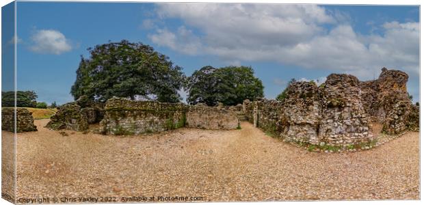 360 panorama of North Elmham Chapel, Norfolk Canvas Print by Chris Yaxley