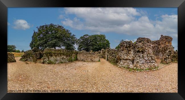 360 panorama of North Elmham Chapel, Norfolk Framed Print by Chris Yaxley