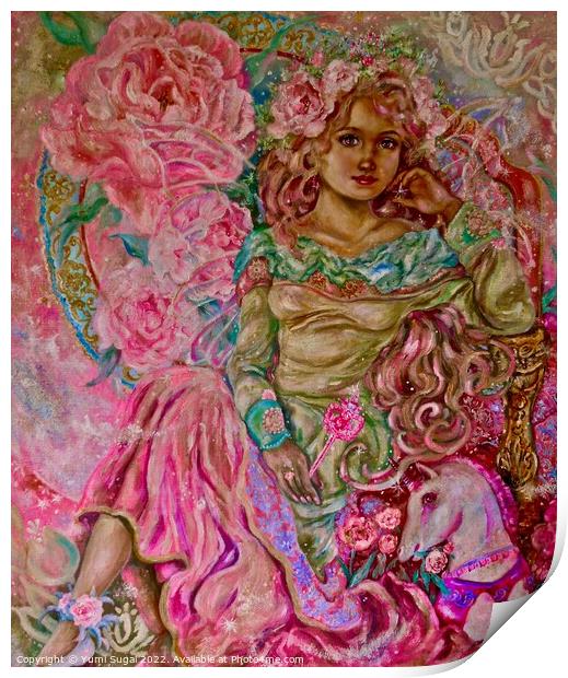 Yumi Sugai. The fairy of the pink tulip. Print by Yumi Sugai