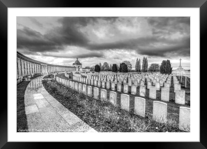 Tyne Cot Military Cemetery Belgium  Framed Mounted Print by David Pyatt