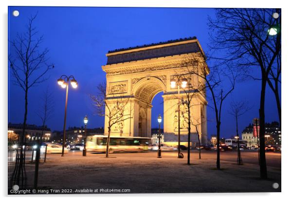 Arc de Triomphe in Paris, France Acrylic by Hang Tran