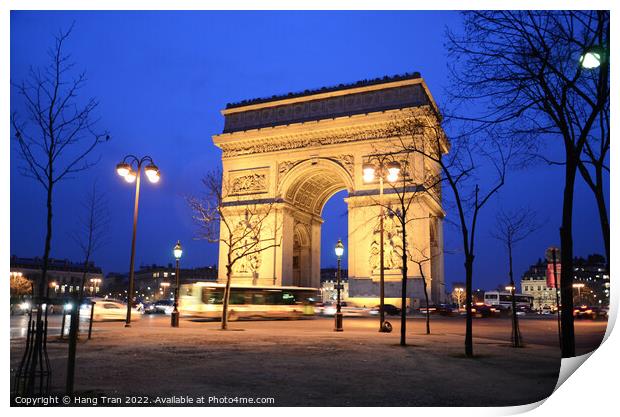 Arc de Triomphe in Paris, France Print by Hang Tran