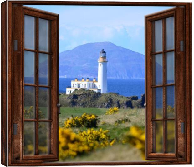 Abstract window view of Turnberry Lighthouse Canvas Print by Allan Durward Photography
