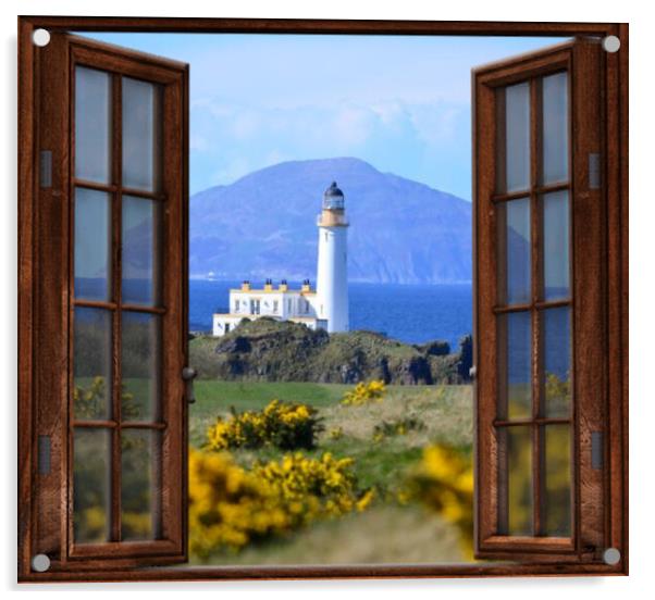 Abstract window view of Turnberry Lighthouse Acrylic by Allan Durward Photography