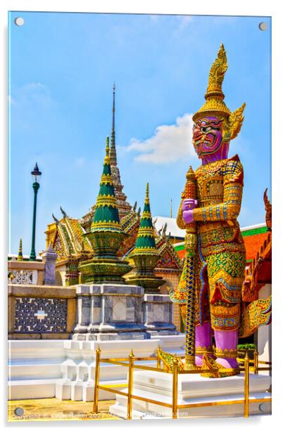 Guardian stue at the Grand Palace, Bangkok Acrylic by Kevin Hellon