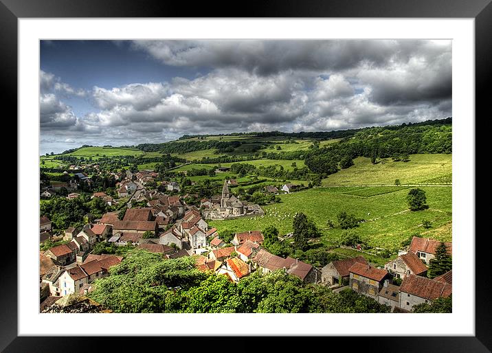 Rochepot village Framed Mounted Print by Andy Wager