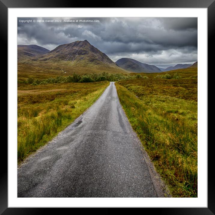 The Road To Glen Etive Framed Mounted Print by Derek Daniel