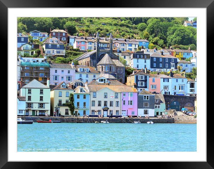 Bayard's cove and town, Dartmouth, Devon, UK. Framed Mounted Print by john hill