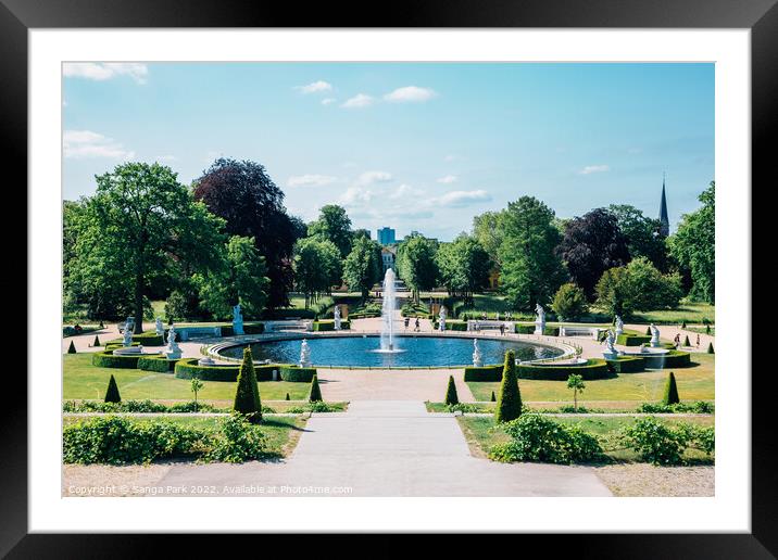 Sanssouci park fountain garden Framed Mounted Print by Sanga Park