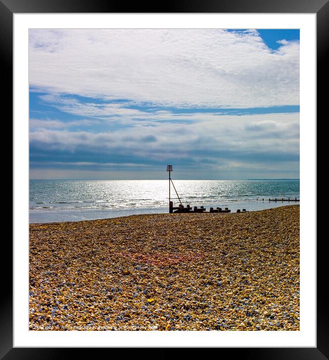 Afternoon sun on sea Framed Mounted Print by Allan Bell