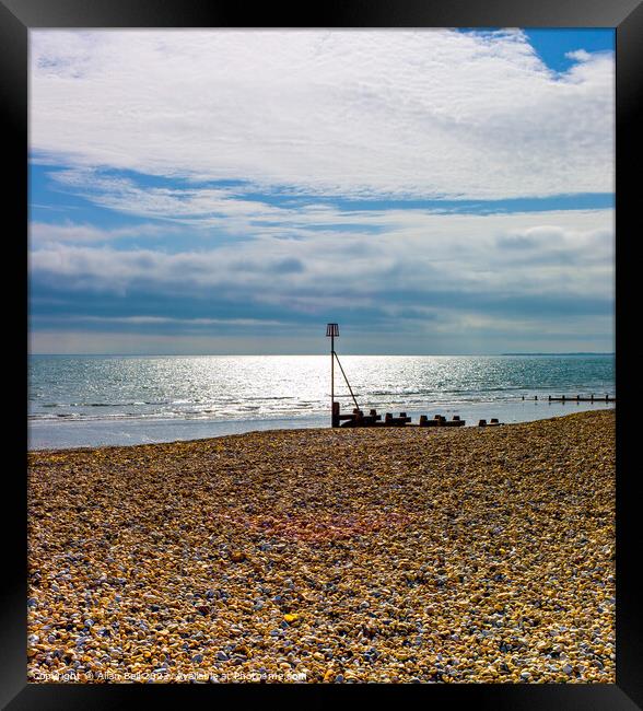 Afternoon sun on sea Framed Print by Allan Bell