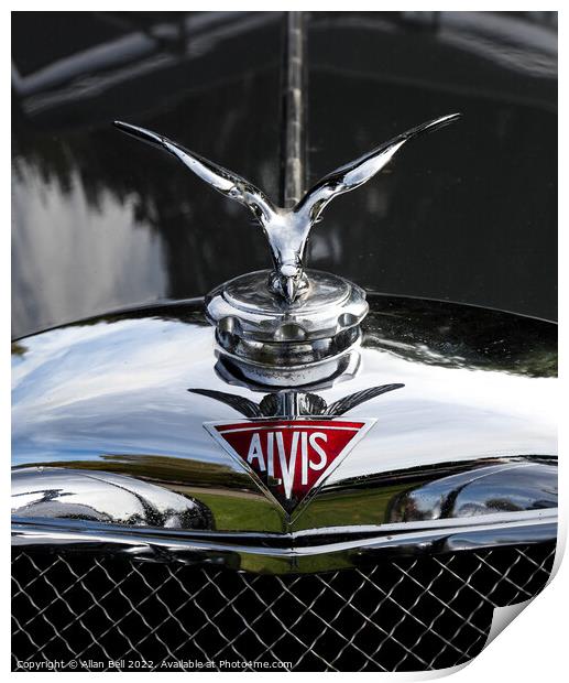 Alvis car insignia  Print by Allan Bell