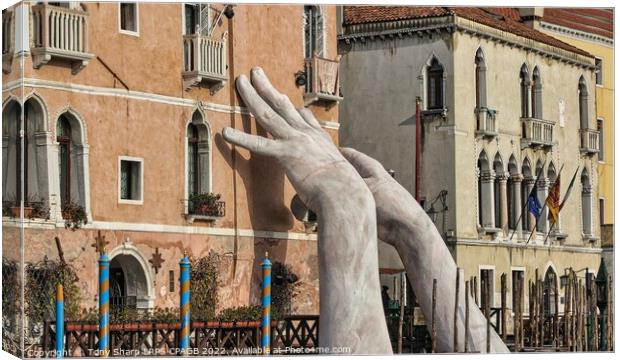 Surprising Hands - VENICE Canvas Print by Tony Sharp LRPS CPAGB