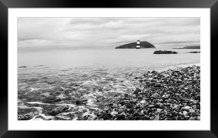 Penmon point in black and white Framed Mounted Print by Jason Wells