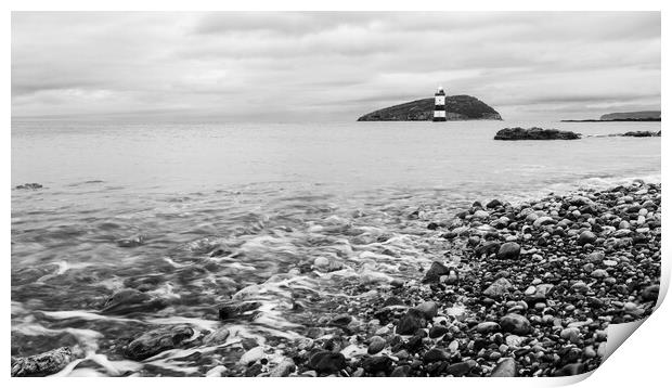 Penmon point in black and white Print by Jason Wells