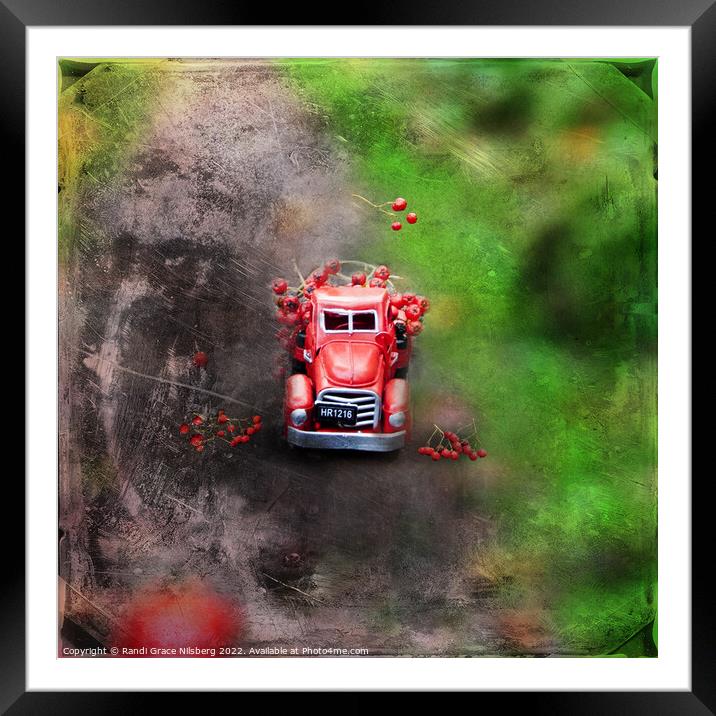 Red Toy Truck Framed Mounted Print by Randi Grace Nilsberg