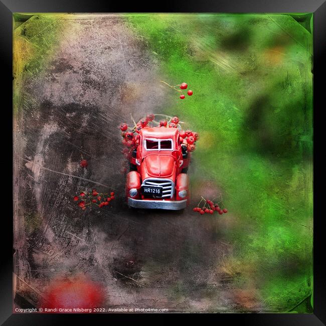 Red Toy Truck Framed Print by Randi Grace Nilsberg