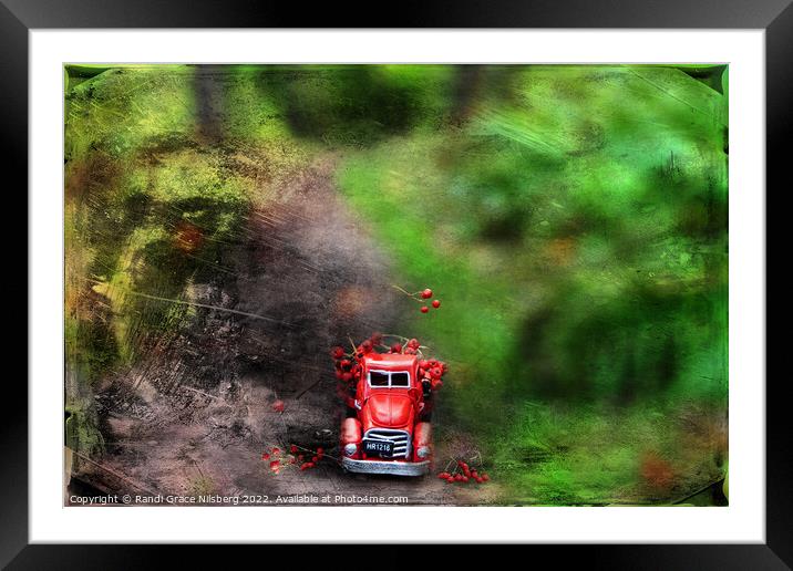 Little Red Truck Framed Mounted Print by Randi Grace Nilsberg