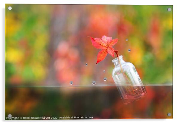 Bottle with Leaf Acrylic by Randi Grace Nilsberg