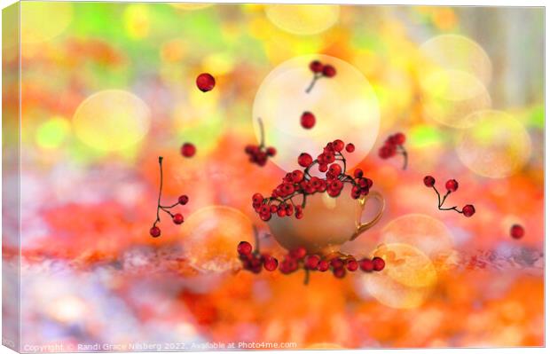 Rowanberries with Colorful Background Canvas Print by Randi Grace Nilsberg