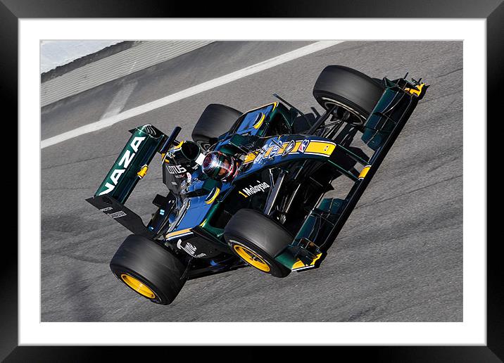 Jarno Trulli -  Lotus F1 T127 Framed Mounted Print by SEAN RAMSELL