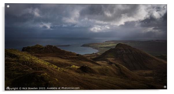 Staffin Bay from the Quiraing Acrylic by Rick Bowden