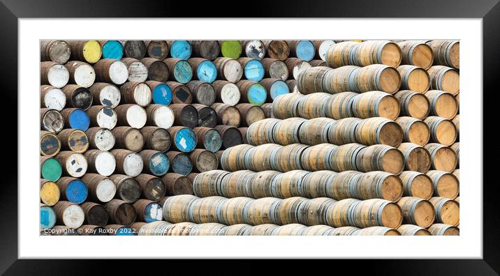 Whisky Barrels - Scotland Framed Mounted Print by Kay Roxby