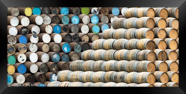 Whisky Barrels - Scotland Framed Print by Kay Roxby