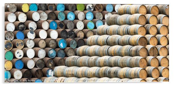 Whisky Barrels - Scotland Acrylic by Kay Roxby