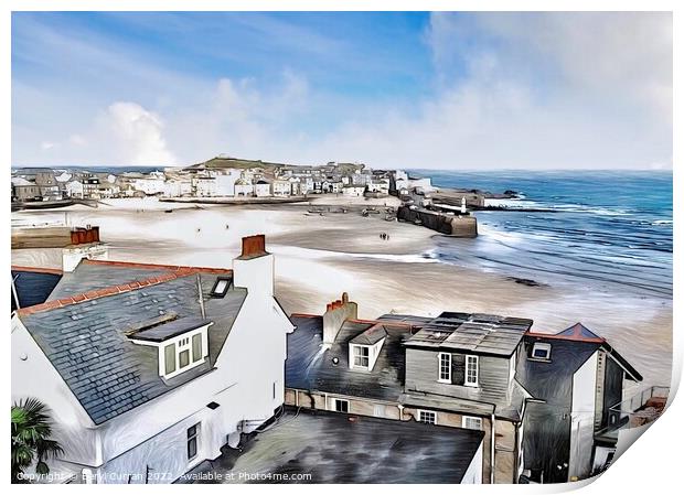 Captivating View of St Ives Print by Beryl Curran