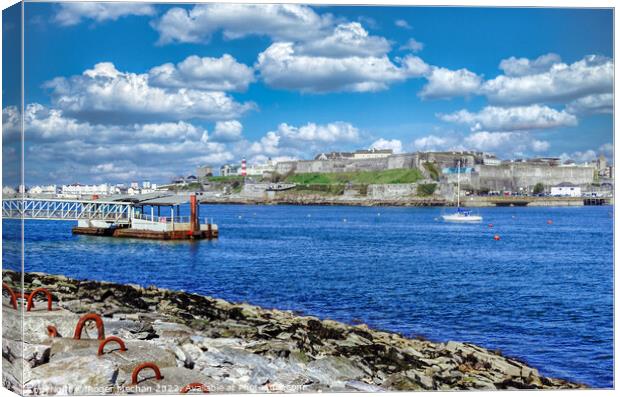 The Historic Royal Citadel and Plymouth Hoe Canvas Print by Roger Mechan