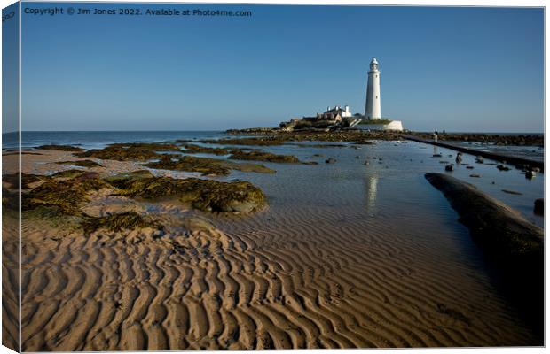 Ripples and Reflections at St Mary's Island Canvas Print by Jim Jones