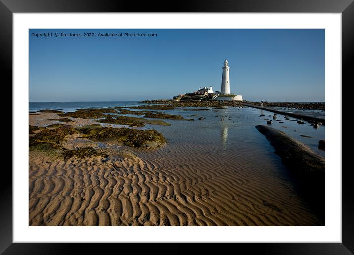 Ripples and Reflections at St Mary's Island Framed Mounted Print by Jim Jones