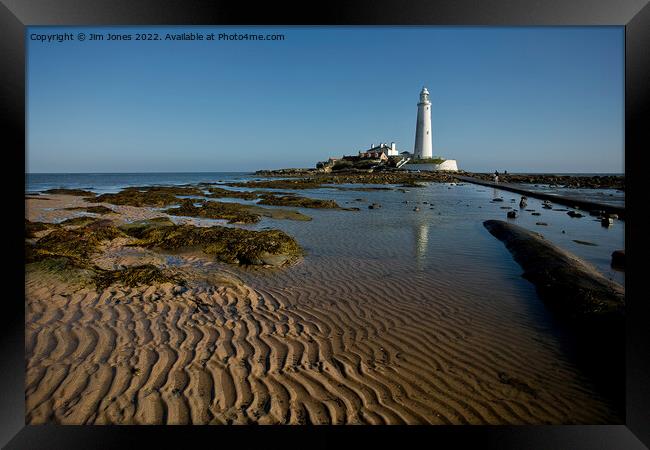 Ripples and Reflections at St Mary's Island Framed Print by Jim Jones