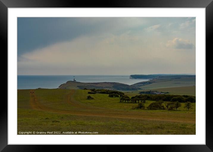 Walking on the Seven Sisters. Framed Mounted Print by Margaret Ryan