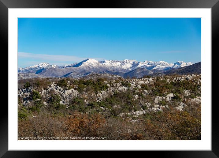 Sunny winter day in mountains. Balkanian mountains. Croatia. Framed Mounted Print by Sergey Fedoskin