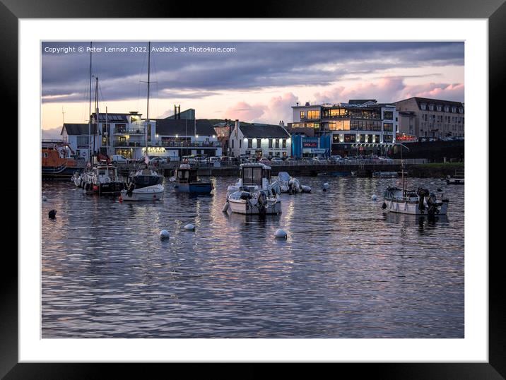 Portrush Harbour Sunset Framed Mounted Print by Peter Lennon