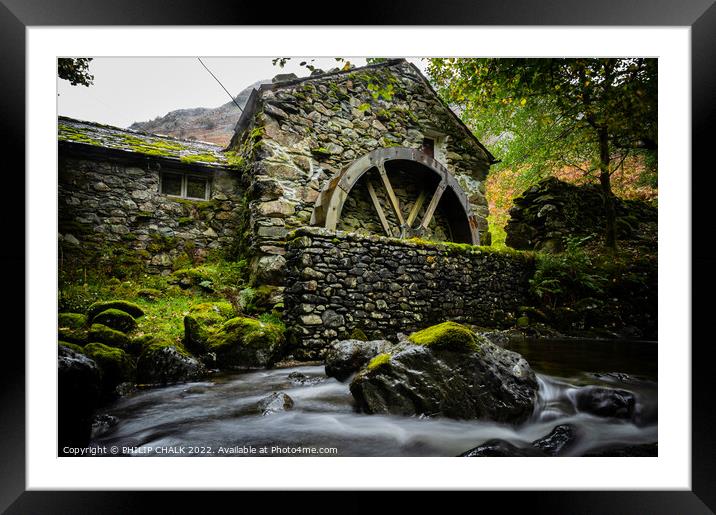 Borrowdale water mill 665 Framed Mounted Print by PHILIP CHALK
