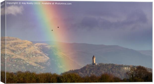 Wallace Monument rainbow Canvas Print by Kay Roxby