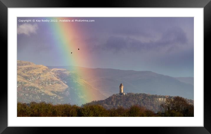 Wallace Monument rainbow Framed Mounted Print by Kay Roxby