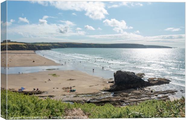 Afternoon on Broad Haven Beach, Pembrokeshire, Wal Canvas Print by Mark Poley